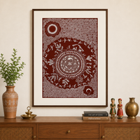 Nature Circle - Warli Paper Painting