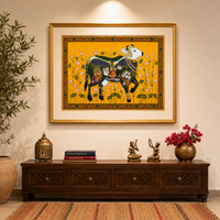 Krishna's Divine Cow – Pichwai Painting with frame