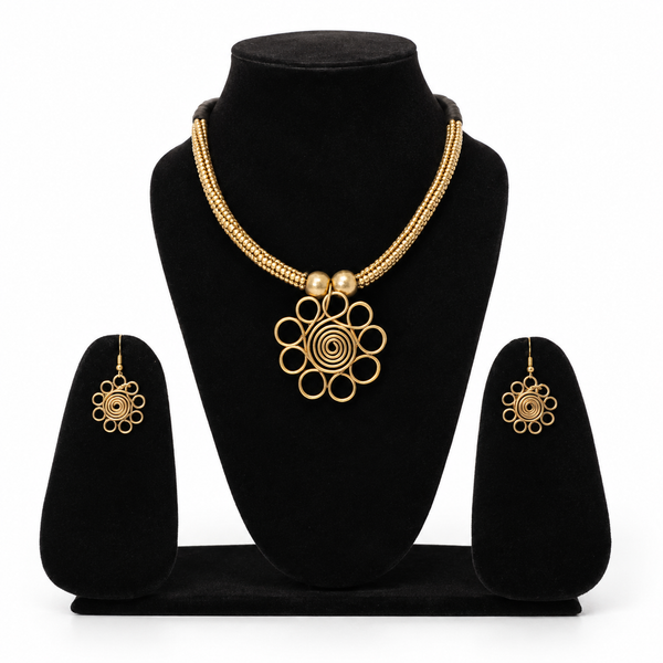 Royal Brass Gold Jewellery Set