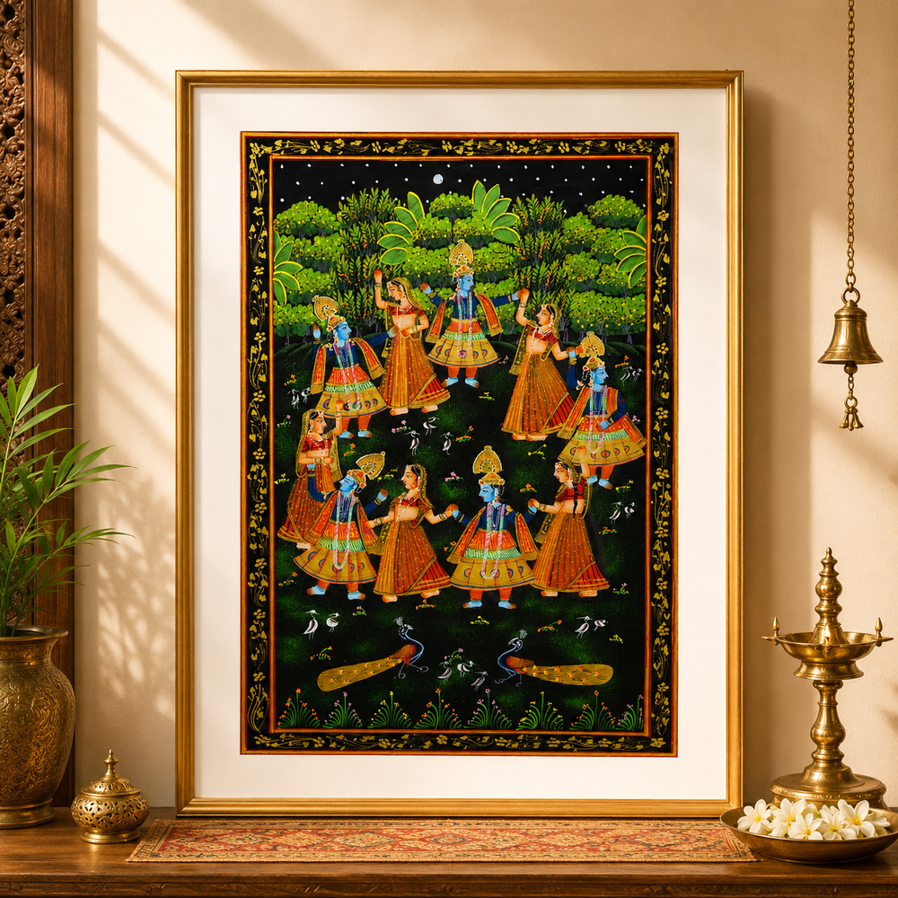 Raas Chakra of Radha & Krishna– Pichwai Painting
