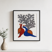 Peacocks & Flowering Tree – Gond Paper Painting