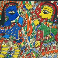 Floral Garland of Love - Madhubani Painting - view 3, handmade Madhubani painting from India