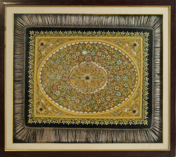 Floral Medallion - Zardozi Stone Work, handmade zardozi stone work from India