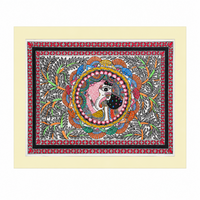 Forest Majesty - Madhubani Painting - view 2, handmade Madhubani painting from India
