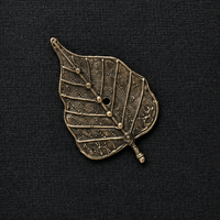 Framed Bodhi Leaf - Dhokra Metal Art - view 2, handmade tribal brass sculpture from India