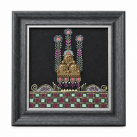 Framed Dhokra Mukut - Dhokra Metal Art, handmade tribal brass sculpture from India