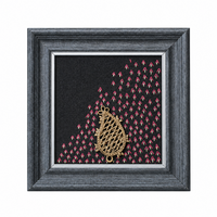Framed Dhokra Peacock - Dhokra Metal Art, handmade tribal brass sculpture from India