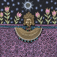 Framed Tribal Devi - Dhokra Metal Art - view 2, handmade tribal brass sculpture from India