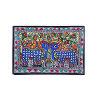 Gaja Sangam - Madhubani Painting - view 3, handmade Madhubani painting from India