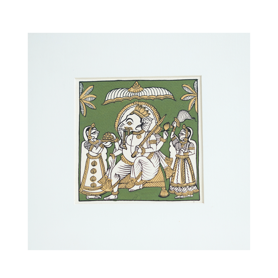 Ganesh Maharaj - Phad Painting, handmade Phad painting from India