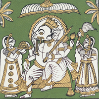 Ganesh Maharaj - Phad Painting - view 2, handmade Phad painting from India