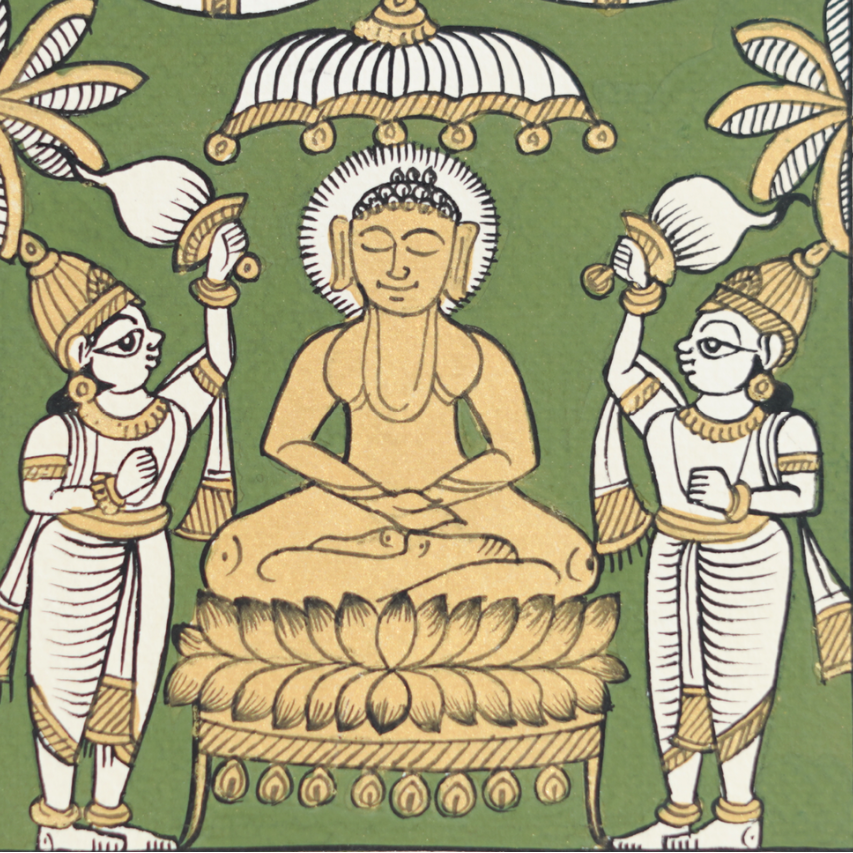 Gautam Buddha - Phad Painting - view 2, handmade Phad painting from India