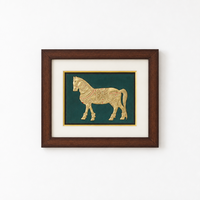 Golden Royal Horse - Mysore Painting - view 2, handmade Mysore painting from India