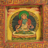 Graceful Tara - Tibetan Hand-Painted Wall Hanging - view 3, handmade Tibetan wall hanging from India