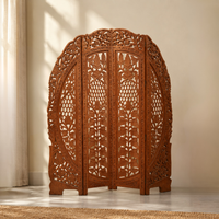 Hand-Carved Folding Room Partition - Wooden Furniture, handmade wooden furniture from India