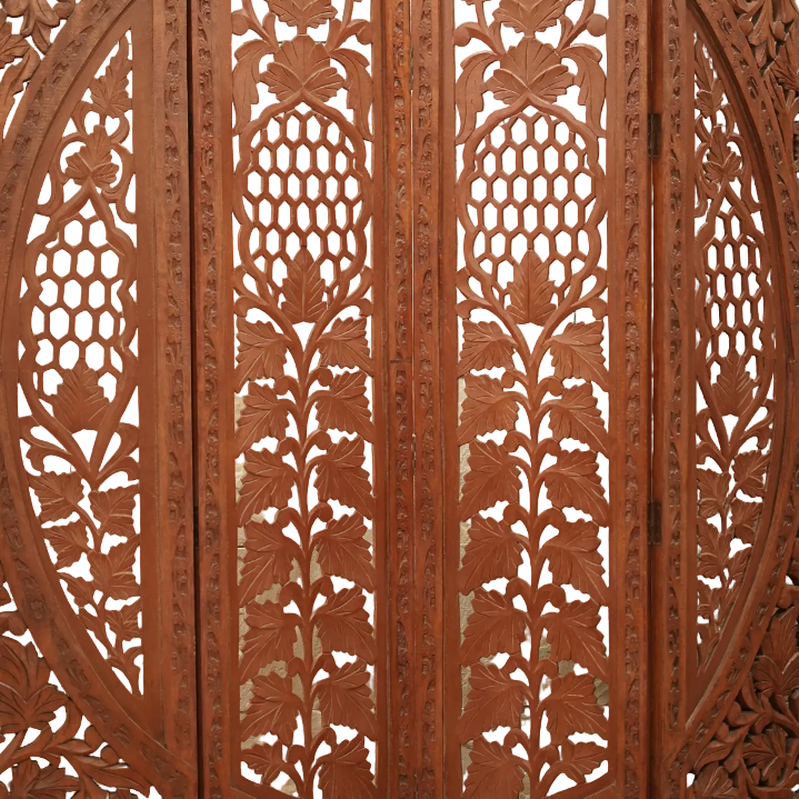 Hand-Carved Folding Room Partition - Wooden Furniture - view 3, handmade wooden furniture from India