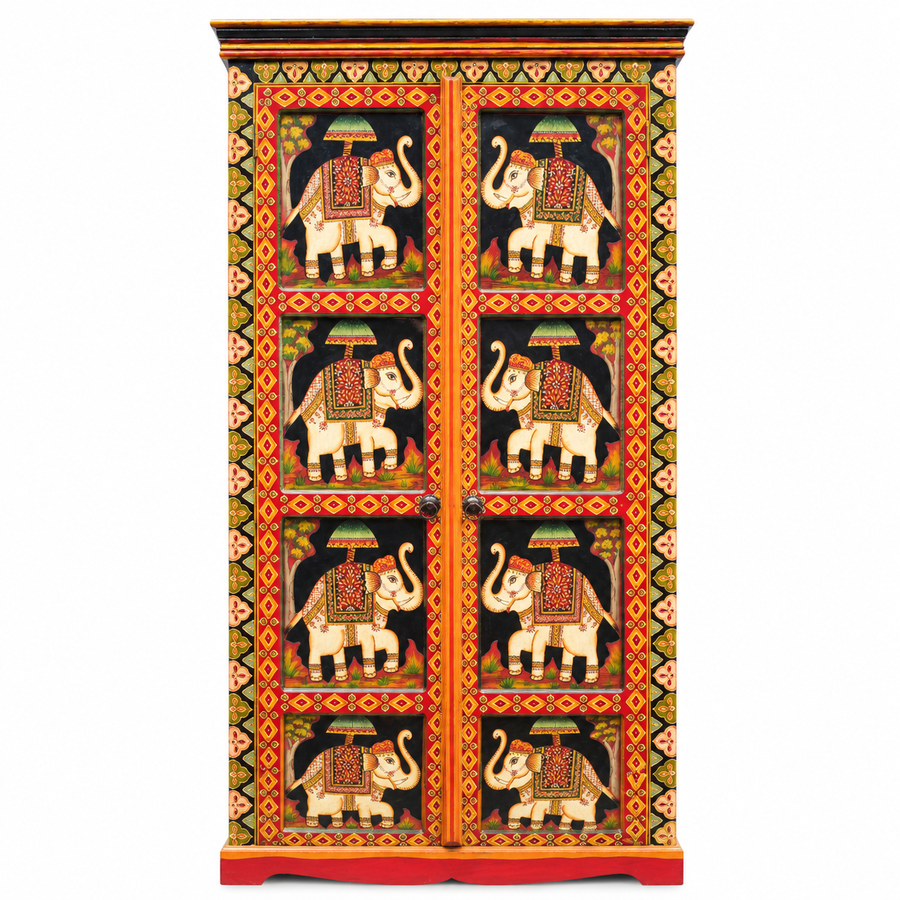 Hand-Painted Cabinet - Wooden Furniture, handmade wooden furniture from India