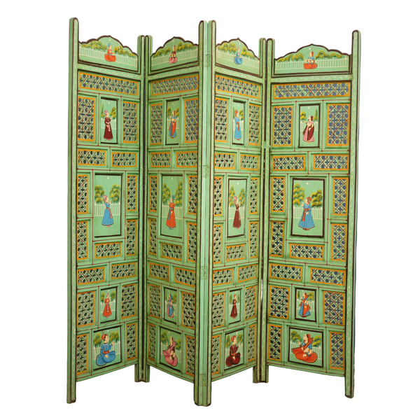 Hand Painted Partition - Wooden Décor - view 2, handmade wooden decor from India