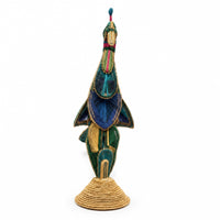 Handmade Dhaana Craft Peacock - Paddy Craft - view 3, handmade paddy craft idol from India