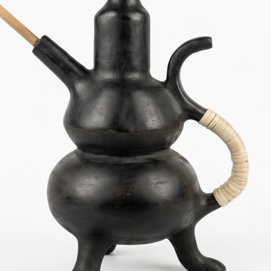 Longpi Black Clay Hookah – Handmade Traditional Art