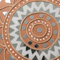 Circular Folk Lippan Mirror Wall Art