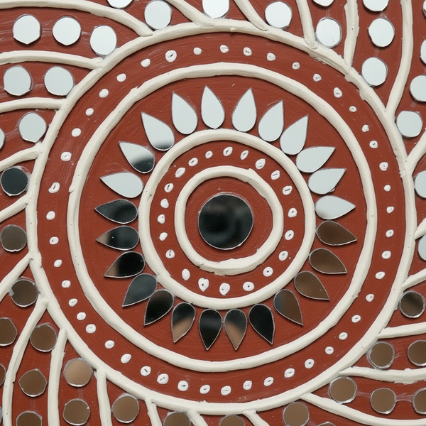 Circular Decorative Lippan Mirror Wall Art