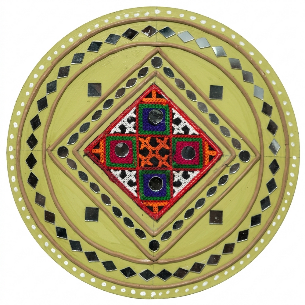 Circular Patchwork Lippan Mirror Wall Art