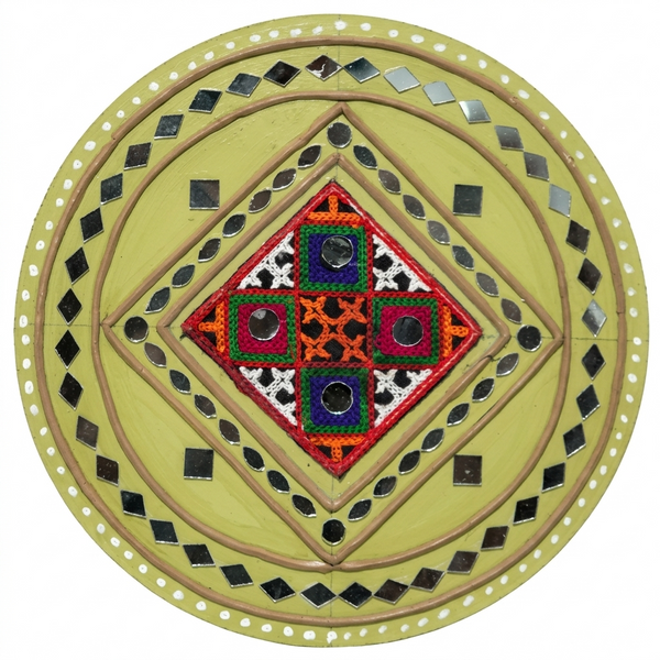 Circular Patchwork Lippan Mirror Wall Art