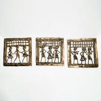 Tribal Jaali Set of 3 – Dhokra Metal Art