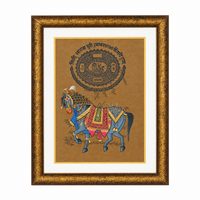 Jaipur Horse - Vintage Court Fee Stamp Artwork, handmade vintage stamp artwork from India