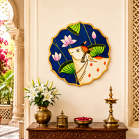 Kamdhenu - Wooden Panel Pichwai Painting, handmade pichwai painting from India
