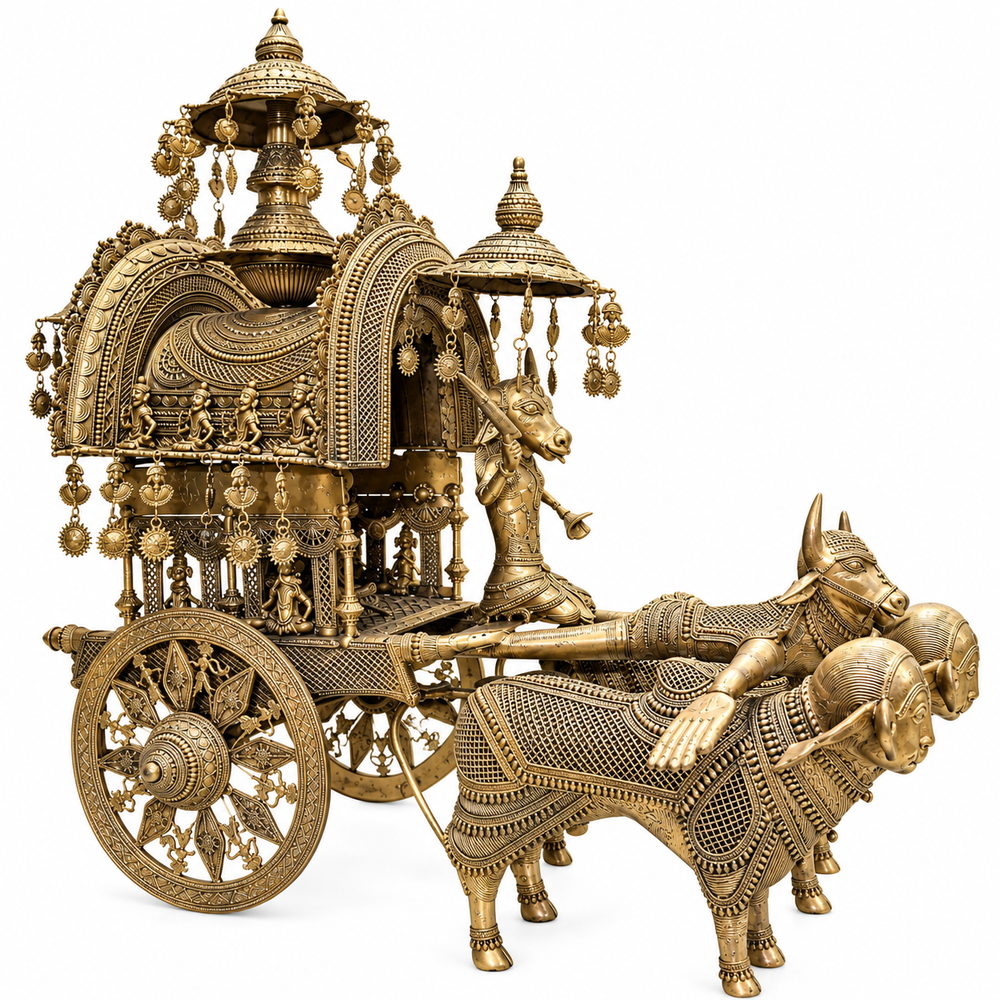 Karma - National Award-Winning Dhokra Metal Art, handmade tribal brass sculpture from India