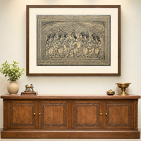 Krishna Raas Leela - Tholu Bommalata Leather Art, handmade Tholu Bommalata leather puppet art from India