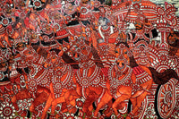 Kurukshetra Chariot Battle - Tholu Bommalata Leather Art - view 2, handmade Tholu Bommalata leather puppet art from India