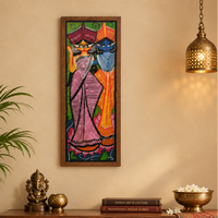 Lakshmi Narayan - Kalighat Painting - view 4, handmade Kalighat folk painting from India
