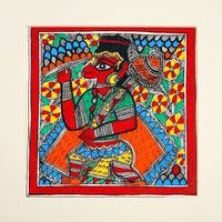 Lord Hanuman - Madhubani Painting, handmade Madhubani painting from India