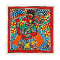 Lord Hanuman - Madhubani Painting - view 2, handmade Madhubani painting from India