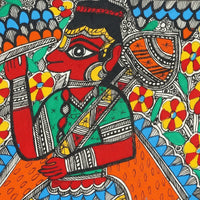 Lord Hanuman - Madhubani Painting - view 3, handmade Madhubani painting from India