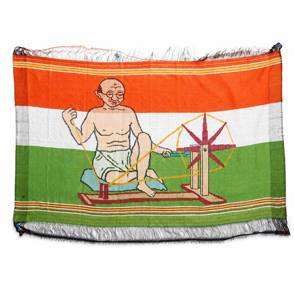 Mahatma Gandhi Khadi Wall Hanging - Handwoven Textile Art, handwoven khadi textile wall art from India