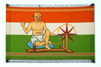 Mahatma Gandhi Khadi Wall Hanging - Handwoven Textile Art - view 3, handwoven khadi textile wall art from India