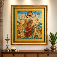 Mahishasuramardini - Mysore Painting, handmade Mysore painting from India