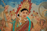 Mahishasuramardini - Mysore Painting - view 3, handmade Mysore painting from India