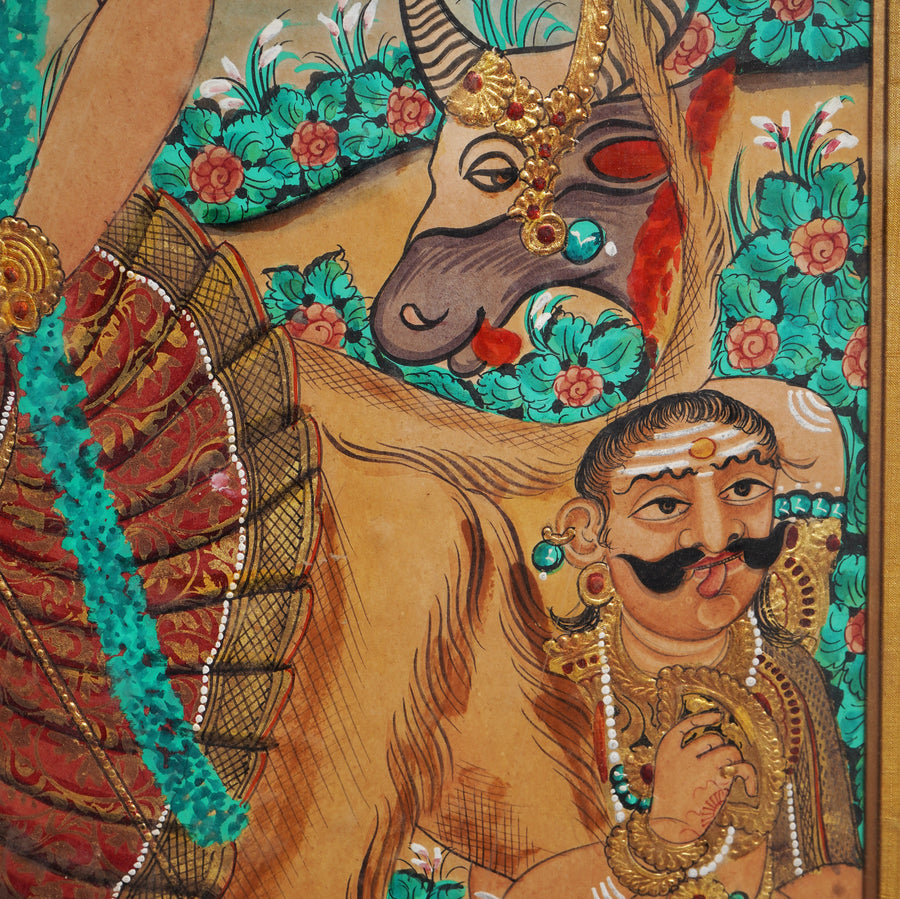 Mahishasuramardini - Mysore Painting - view 5, handmade Mysore painting from India
