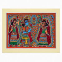 Makhan Leela - Madhubani Painting - view 2, handmade Madhubani painting from India