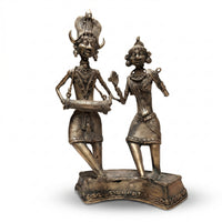 The Dancing Tribal Couple (Small) – Dhokra Metal Art