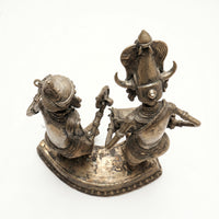 The Dancing Tribal Couple (Small) – Dhokra Metal Art