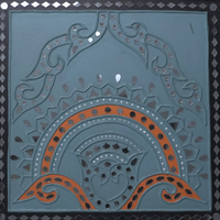 Mandala Arch - Lippan Mirror Wall Art - view 2, handmade Lippan mirror wall art from Kutch, India