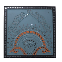 Mandala Arch - Lippan Mirror Wall Art, handmade Lippan mirror wall art from Kutch, India
