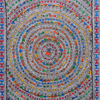 Mandala Godhana - Madhubani Painting - view 4, handmade Madhubani painting from India