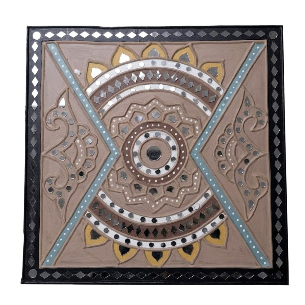 Mandala Harmony - Lippan Mirror Wall Art, handmade Lippan mirror wall art from Kutch, India